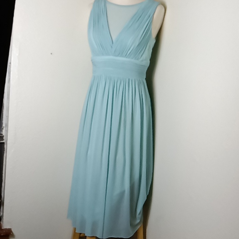 RSVP Baby Blue Sleeveless Summer Semi Casual Full Length Dress - Picture 1 of 8